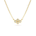 14K Gold Four Stone Diamond Cluster Necklace by Orlina Fine