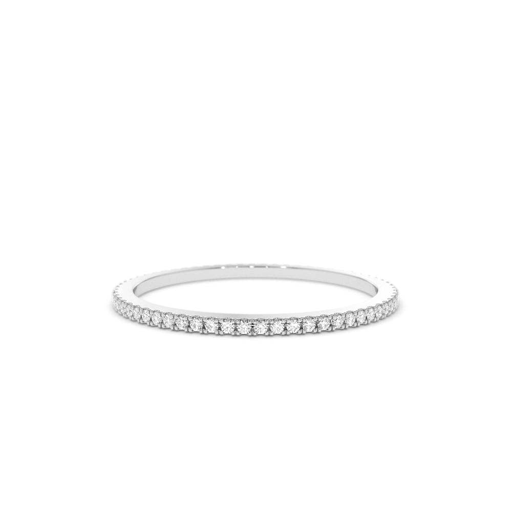 14K Ultra Thin 1MM Micro Pave Diamond Eternity Wedding Band - view 7