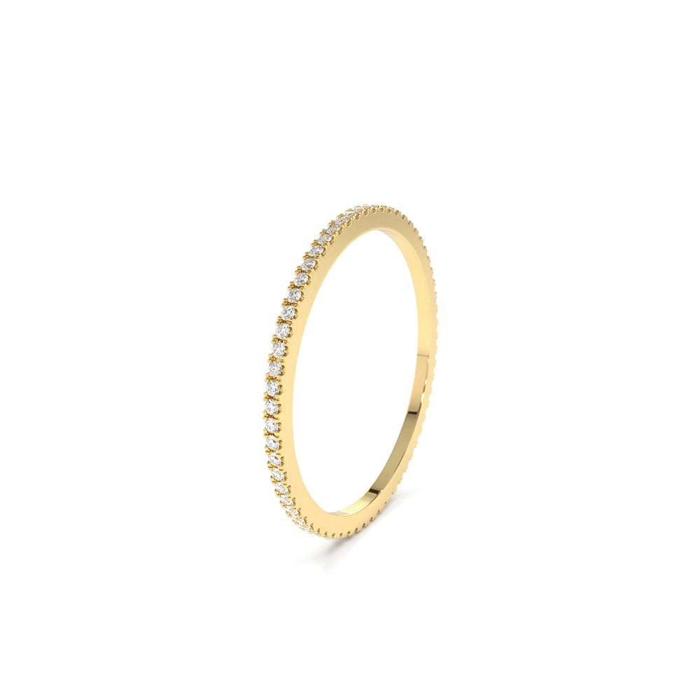 14K Gold Half Eternity Micro Pave Diamond Ring - view 9
