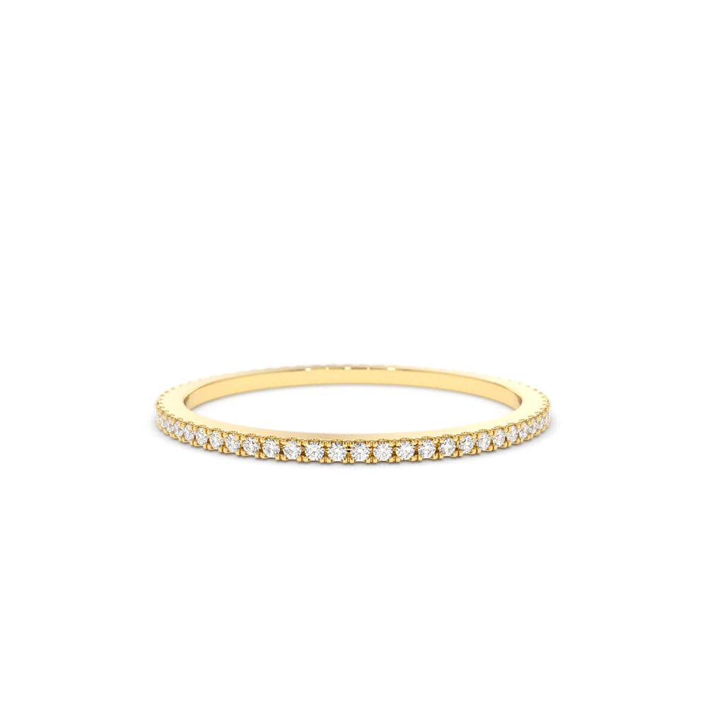 14K Gold Half Eternity Micro Pave Diamond Ring by Orlina Fine