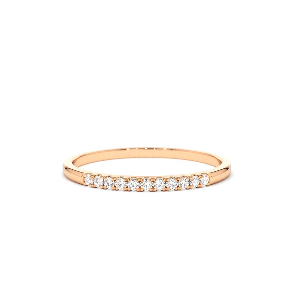 14K Gold 5 Stone Pave Diamond Band - view 5