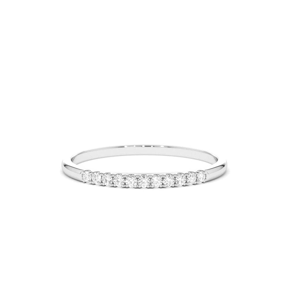 14K Gold 1.5MM Half Eternity Diamond Ring - view 6