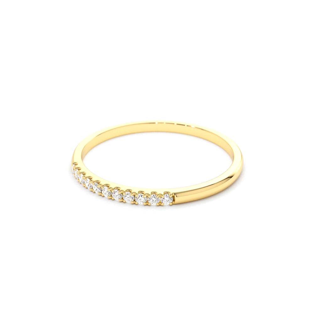 14K Gold 5 Stone Pave Diamond Band - view 7