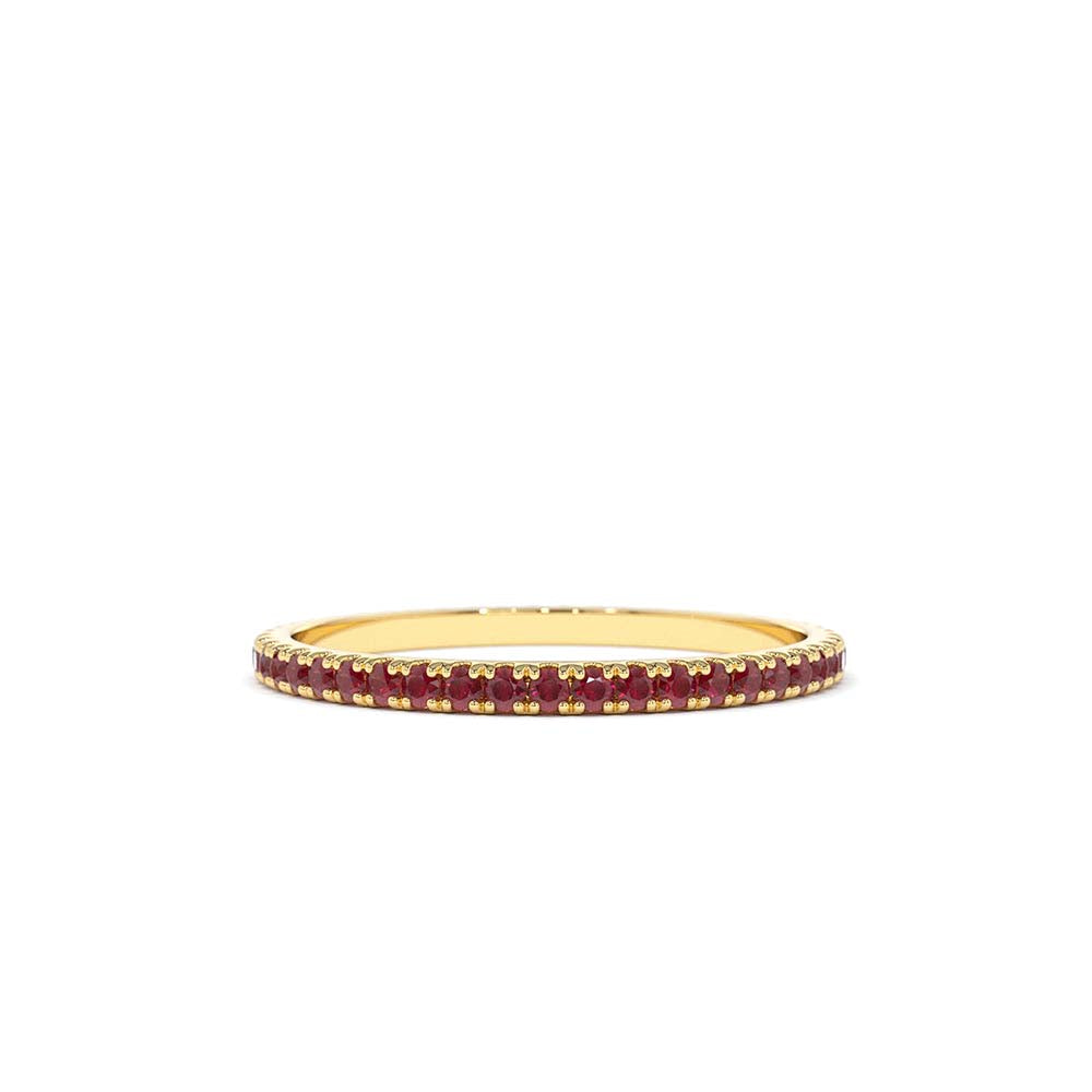 14K Gold Ruby Eternity Band by Orlina Fine