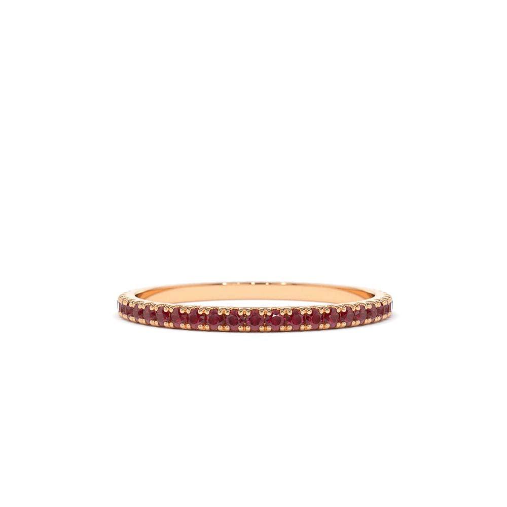 14K Gold Ruby Eternity Band - view 2