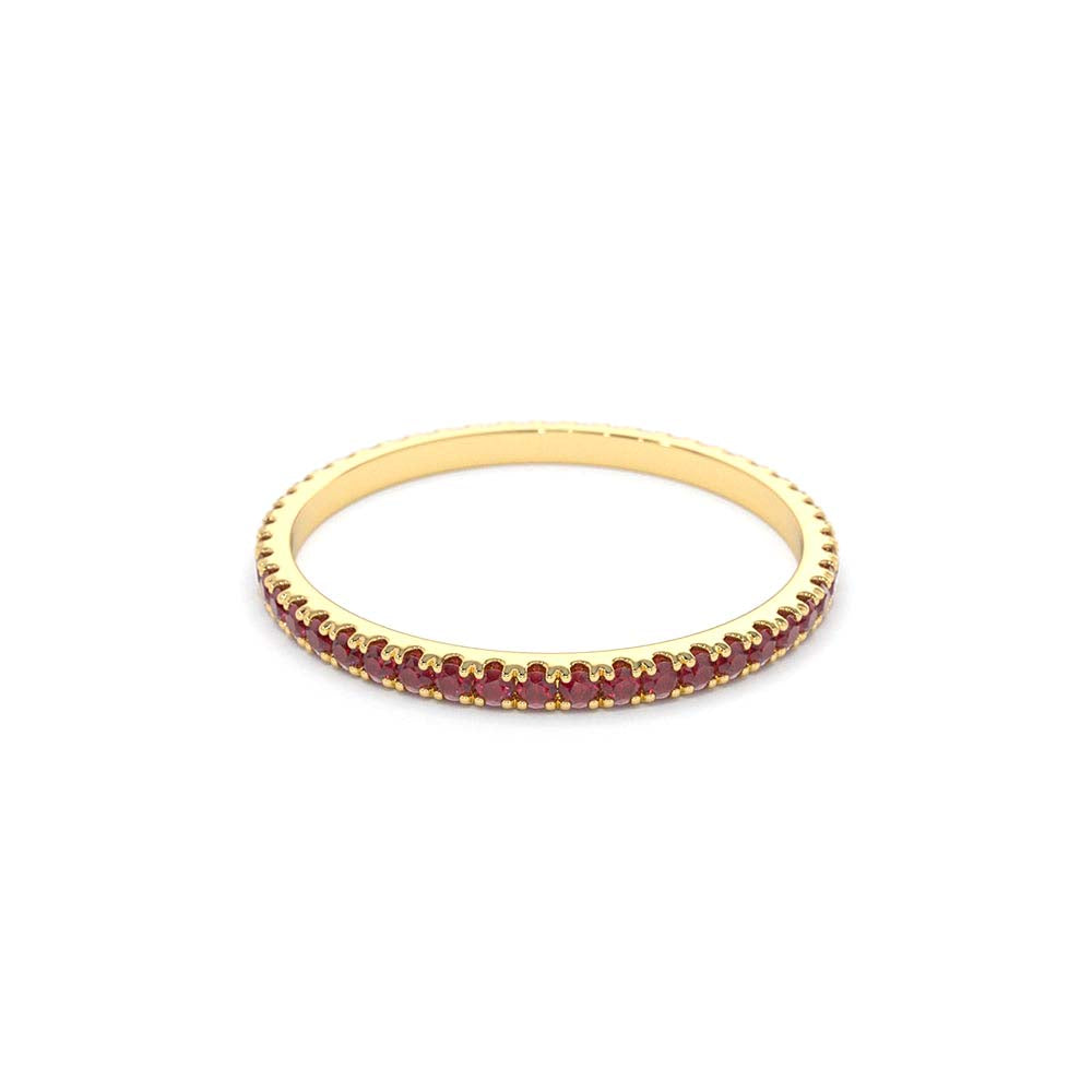 14K Gold Ruby Eternity Band - view 4