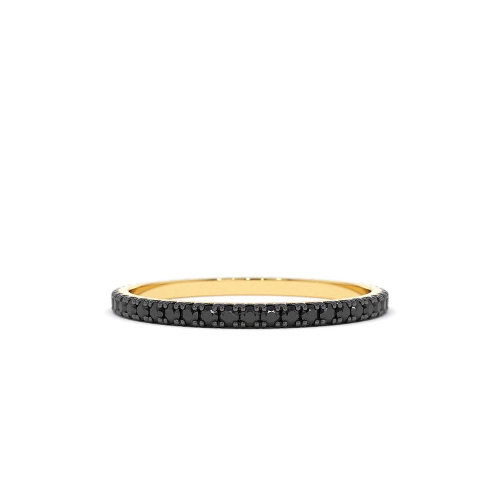 14K Gold Black Diamond Eternity Band by Orlina Fine
