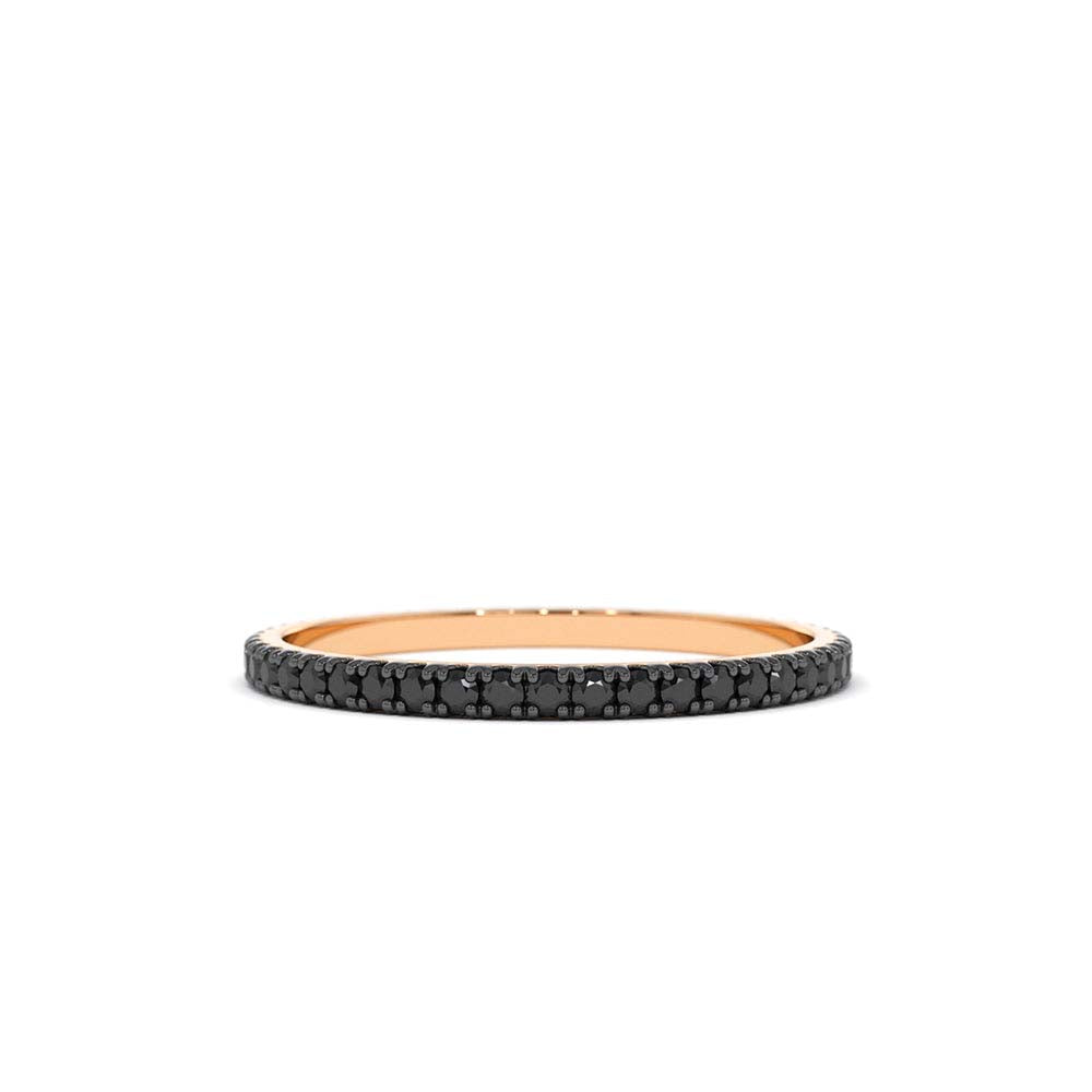 14K Gold Black Diamond Eternity Band - view 2