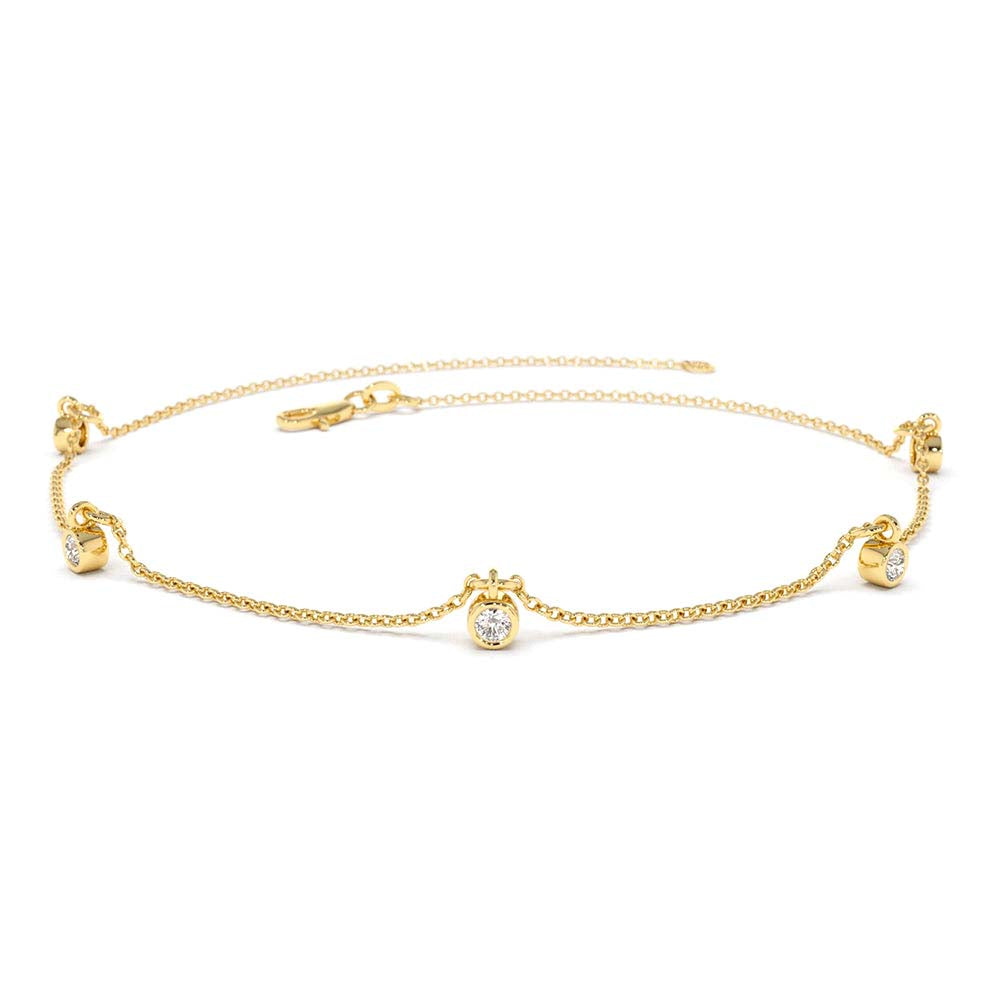 14K Gold Diamond by The Yard Dangling Solitaire Bracelet by Orlina Fine