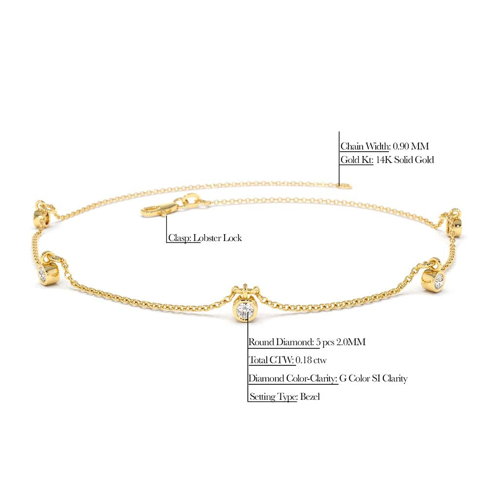 14K Gold Diamond by The Yard Dangling Solitaire Bracelet - view 5