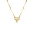 14K Bezel Set Trio Diamond Necklace by Orlina Fine
