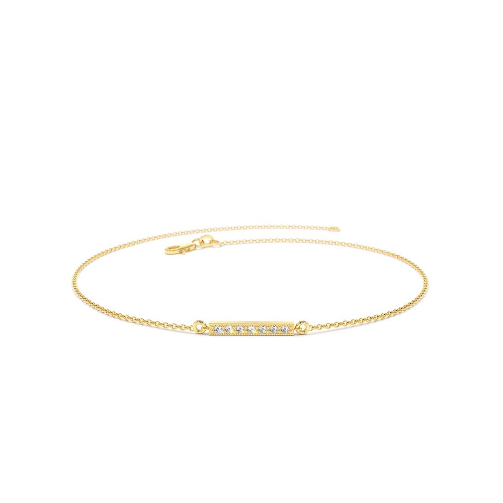 14K Diamond Bar Bracelet by Orlina Fine