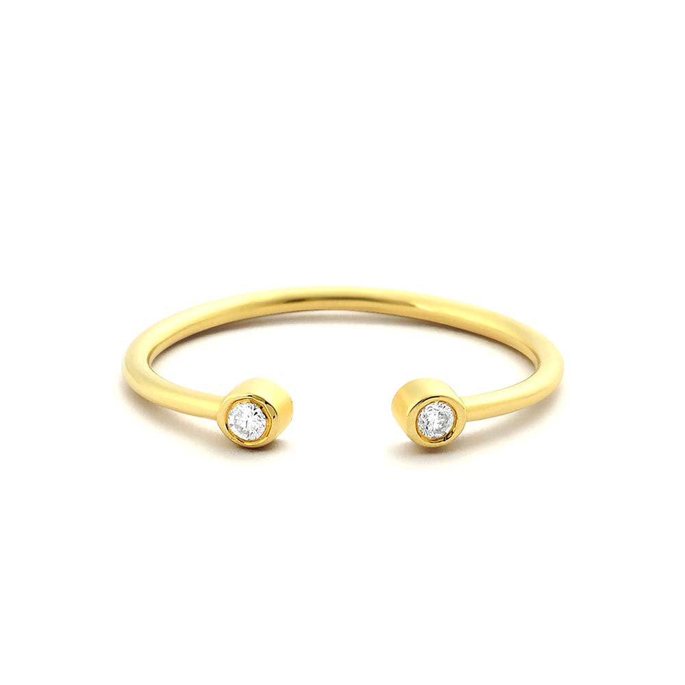 14K Double Bezel Set Open Diamond Ring by Orlina Fine