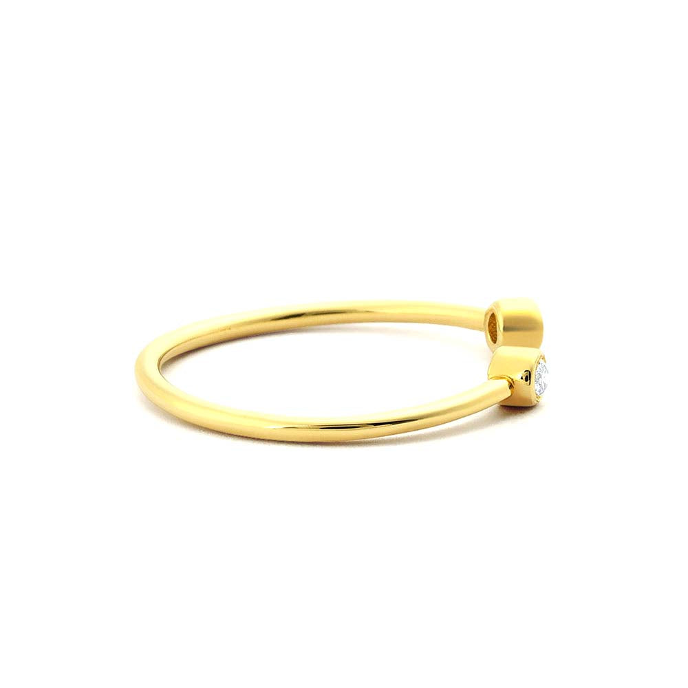 14K Double Bezel Set Open Diamond Ring - view 4