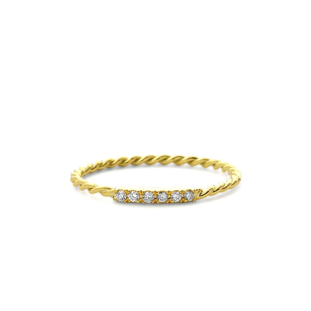 14K Gold Twisted Diamond Wedding Band by Orlina Fine
