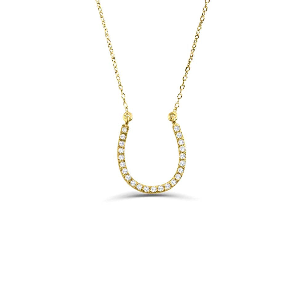 14K Diamond Large Horseshoe Necklace by Orlina Fine