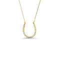 14K Diamond Large Horseshoe Necklace by Orlina Fine