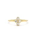 14K Gold Bezel Setting Quad Diamond Ring by Orlina Fine