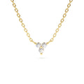 14K Gold Round Cut Diamond Trio Necklace by Orlina Fine