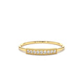 14K Gold Single Row Pave Diamond Ring by Orlina Fine