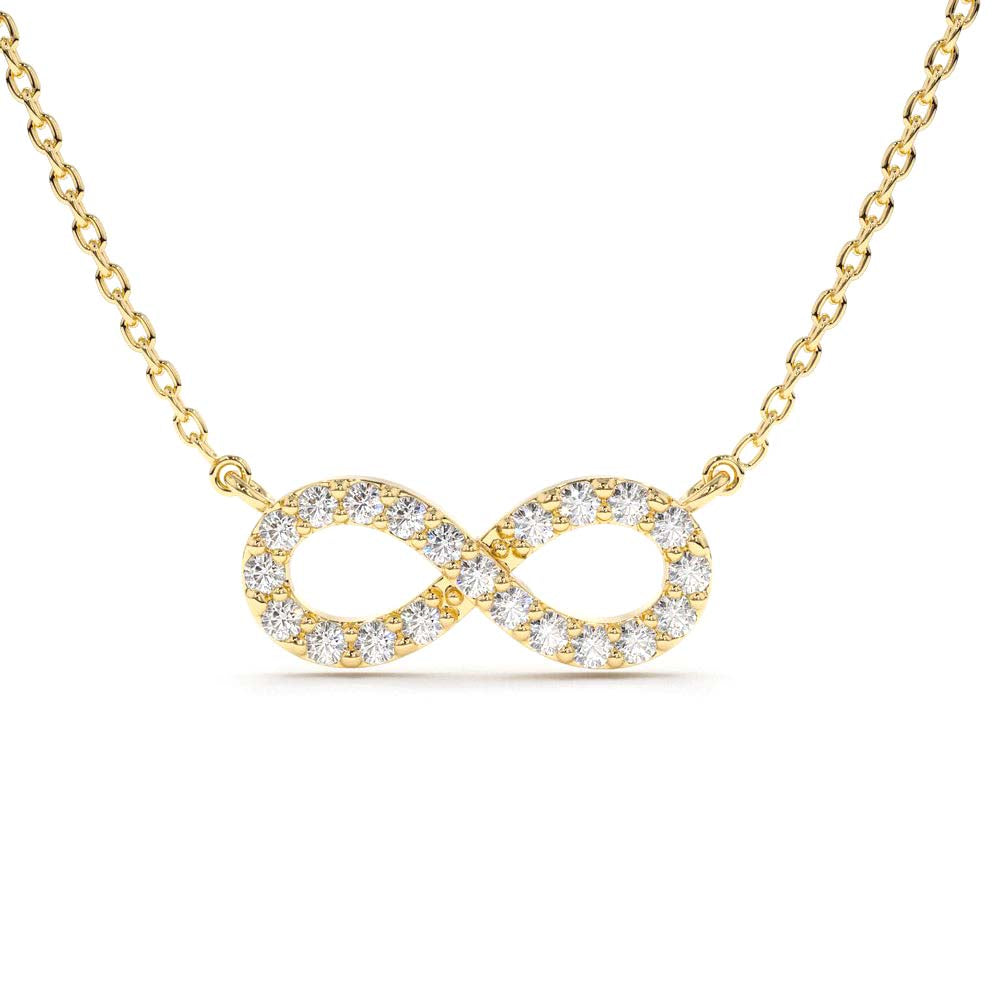 14K Gold Diamond Infinity Necklace by Orlina Fine