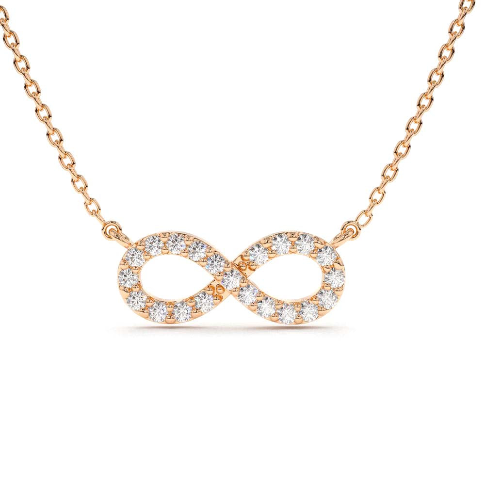 14K Gold Diamond Infinity Necklace - view 2
