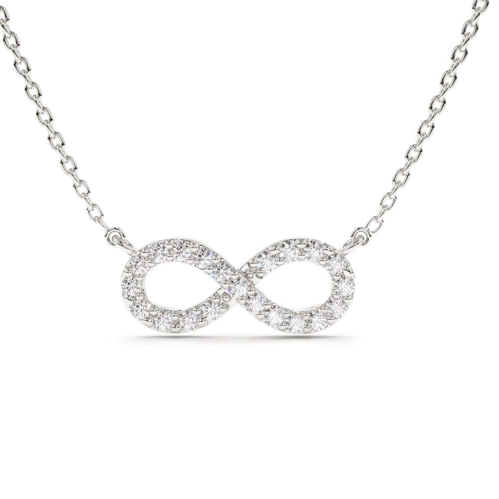 14K Gold Diamond Infinity Necklace - view 3