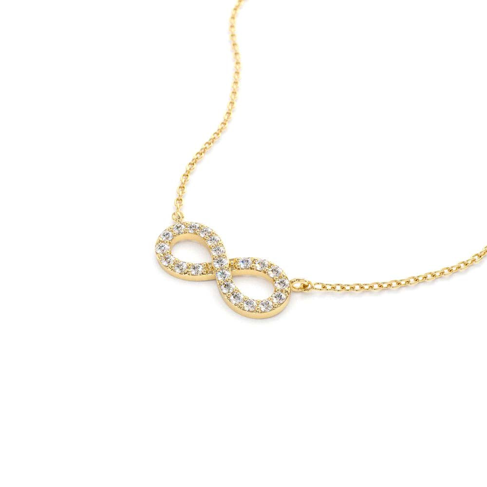 14K Gold Diamond Infinity Necklace - view 4