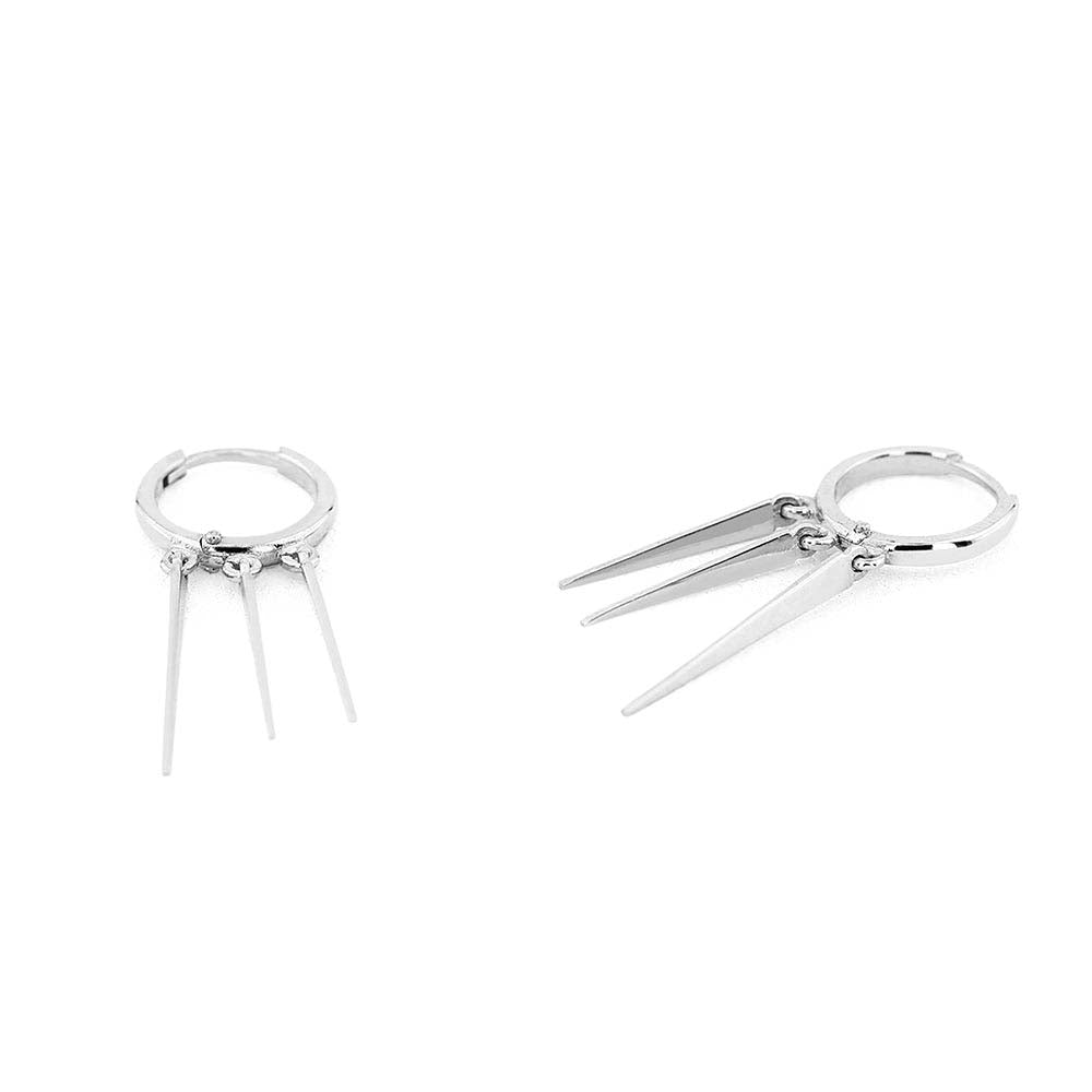14K Gold Drop Trendy Spike Earrings - view 3