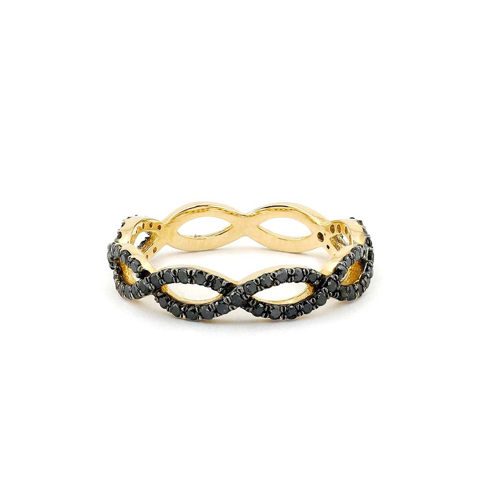 14K Black Diamond Micro Pave Ring by Orlina Fine