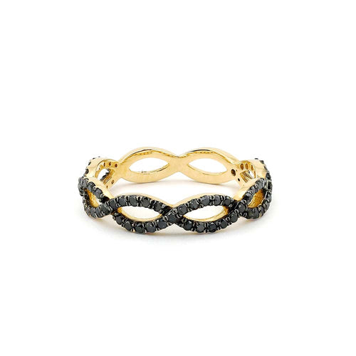 14K Black Diamond Micro Pave Ring by Orlina Fine