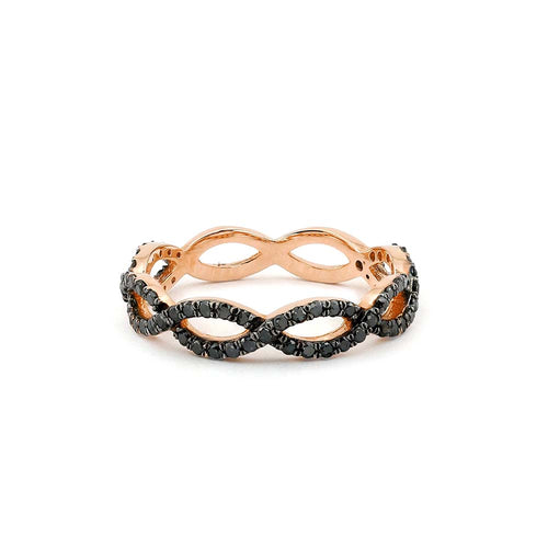 14K Black Diamond Micro Pave Ring - view 2