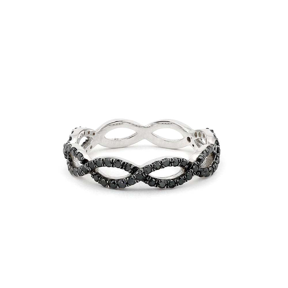 14K Black Diamond Micro Pave Ring - view 3