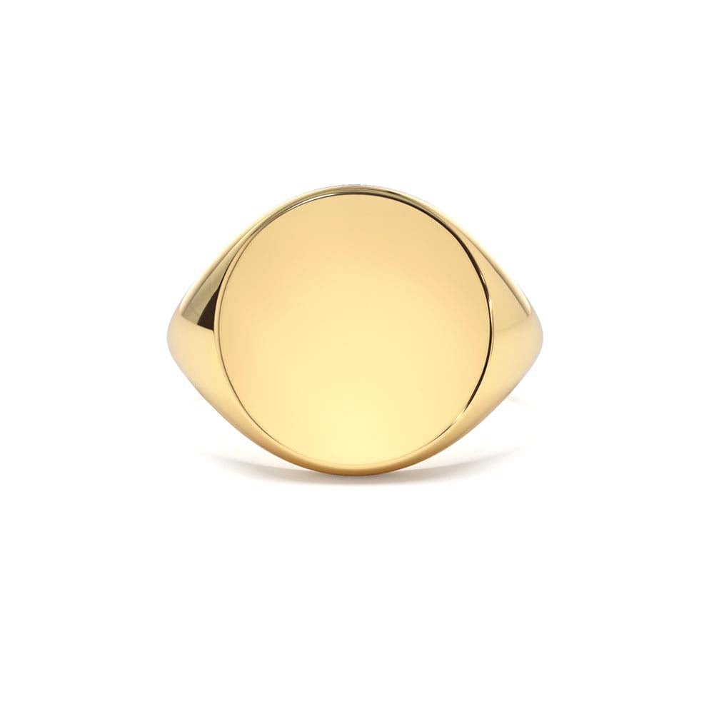 14K Gold Engravable Signet Ring by Orlina Fine