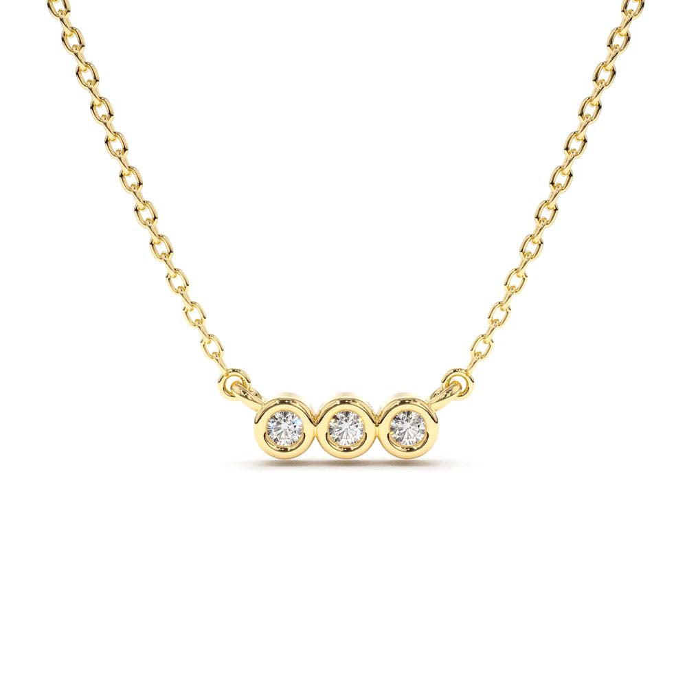 14K Bezel Set Diamond Necklace by Orlina Fine