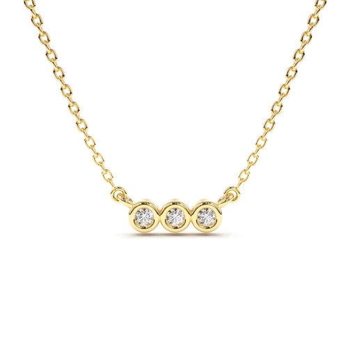 14K Bezel Set Diamond Necklace by Orlina Fine