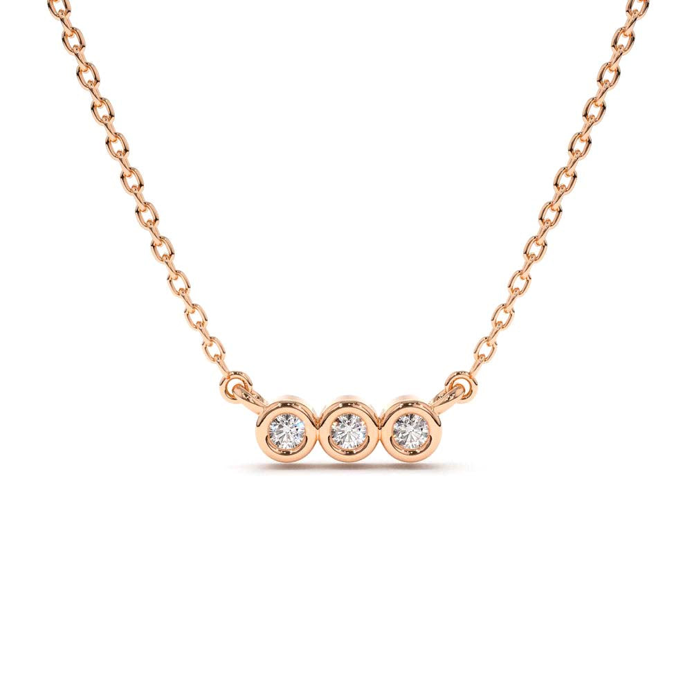 14K Bezel Set Diamond Necklace - view 2