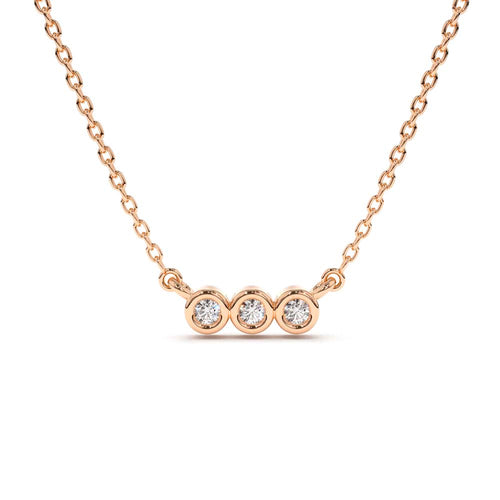 14K Bezel Set Diamond Necklace - view 2