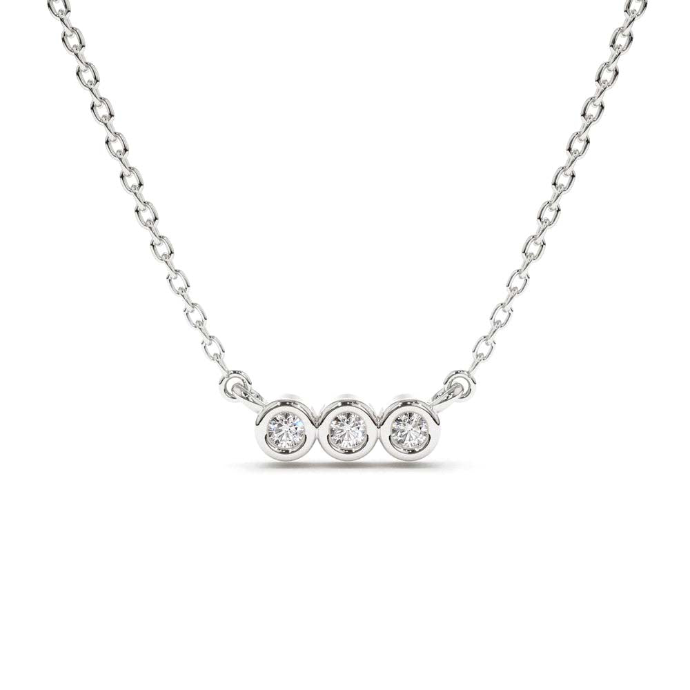 14K Bezel Set Diamond Necklace - view 3