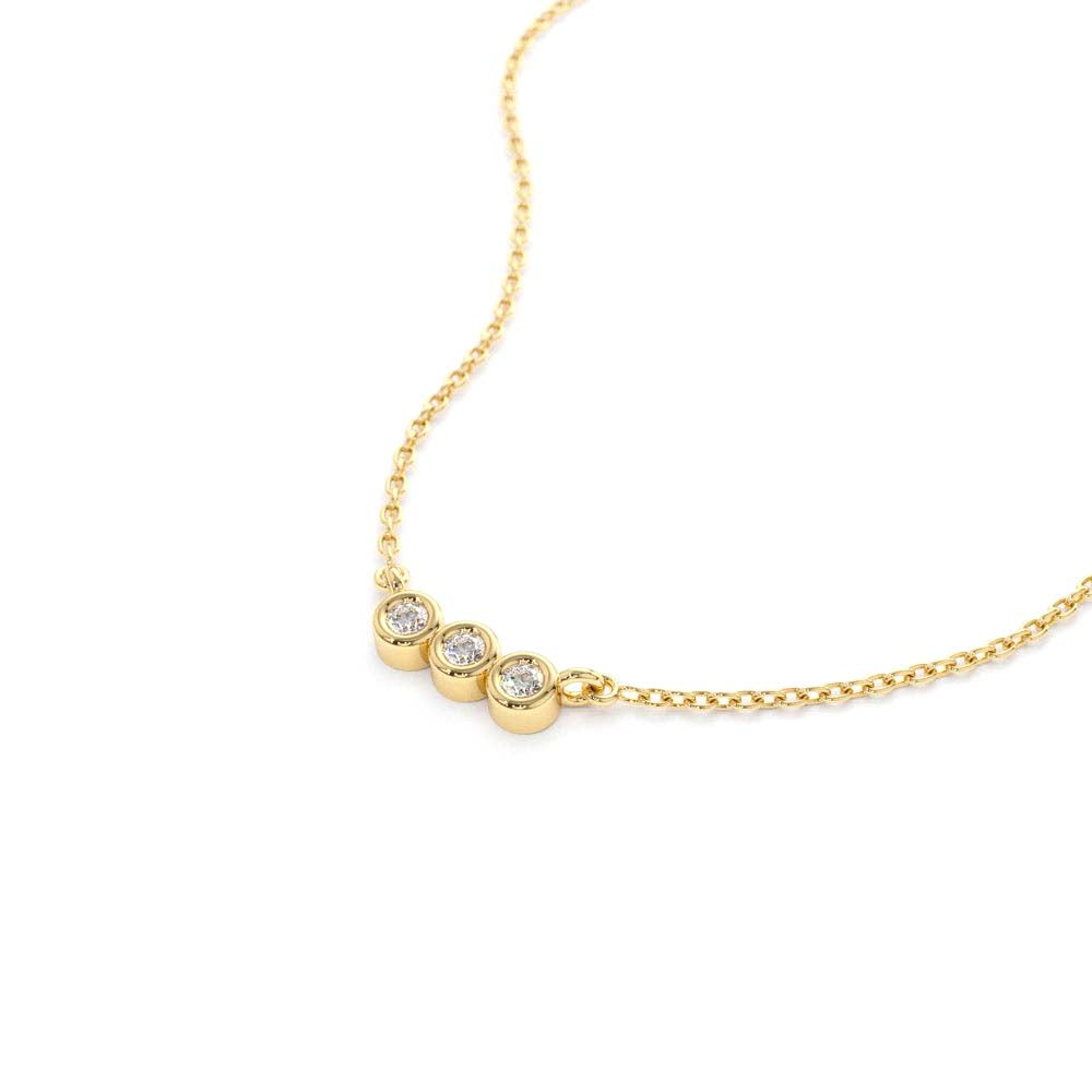 14K Bezel Set Diamond Necklace - view 4