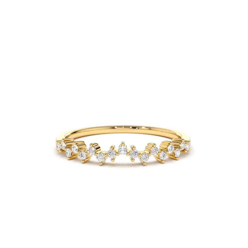 14K Gold Zig Zag Diamond Wedding Band by Orlina Fine