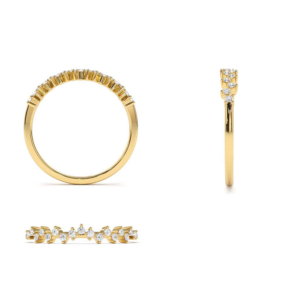 14K Gold Zig Zag Diamond Wedding Band - view 5