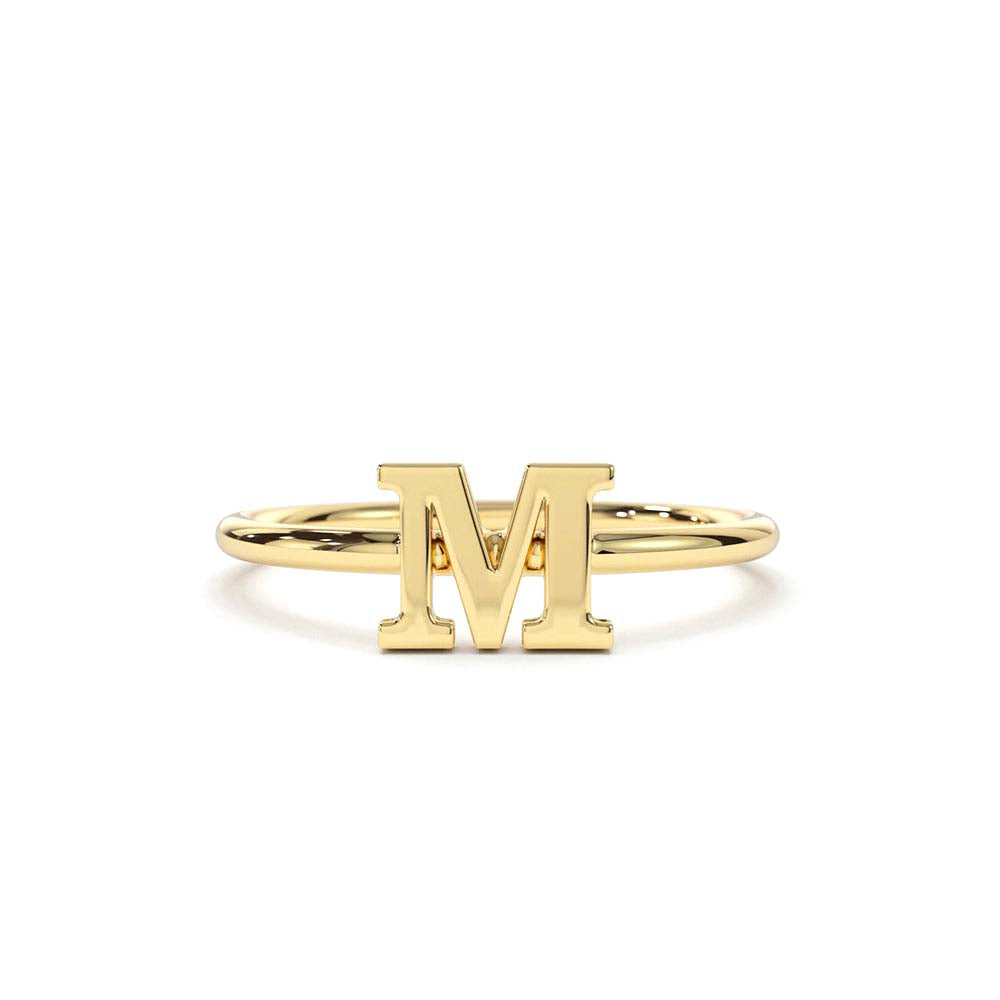 14K Gold Initial Letter Ring by Orlina Fine