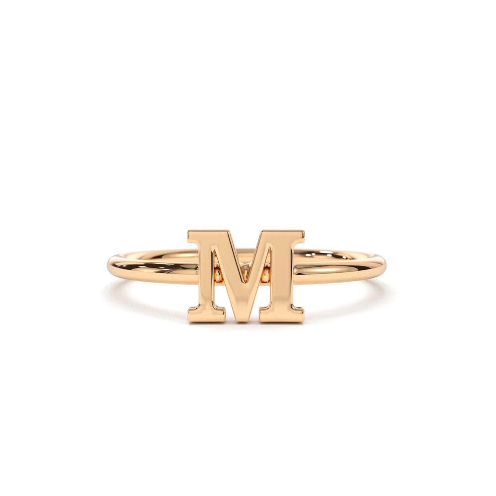 14K Gold Initial Letter Ring - view 2