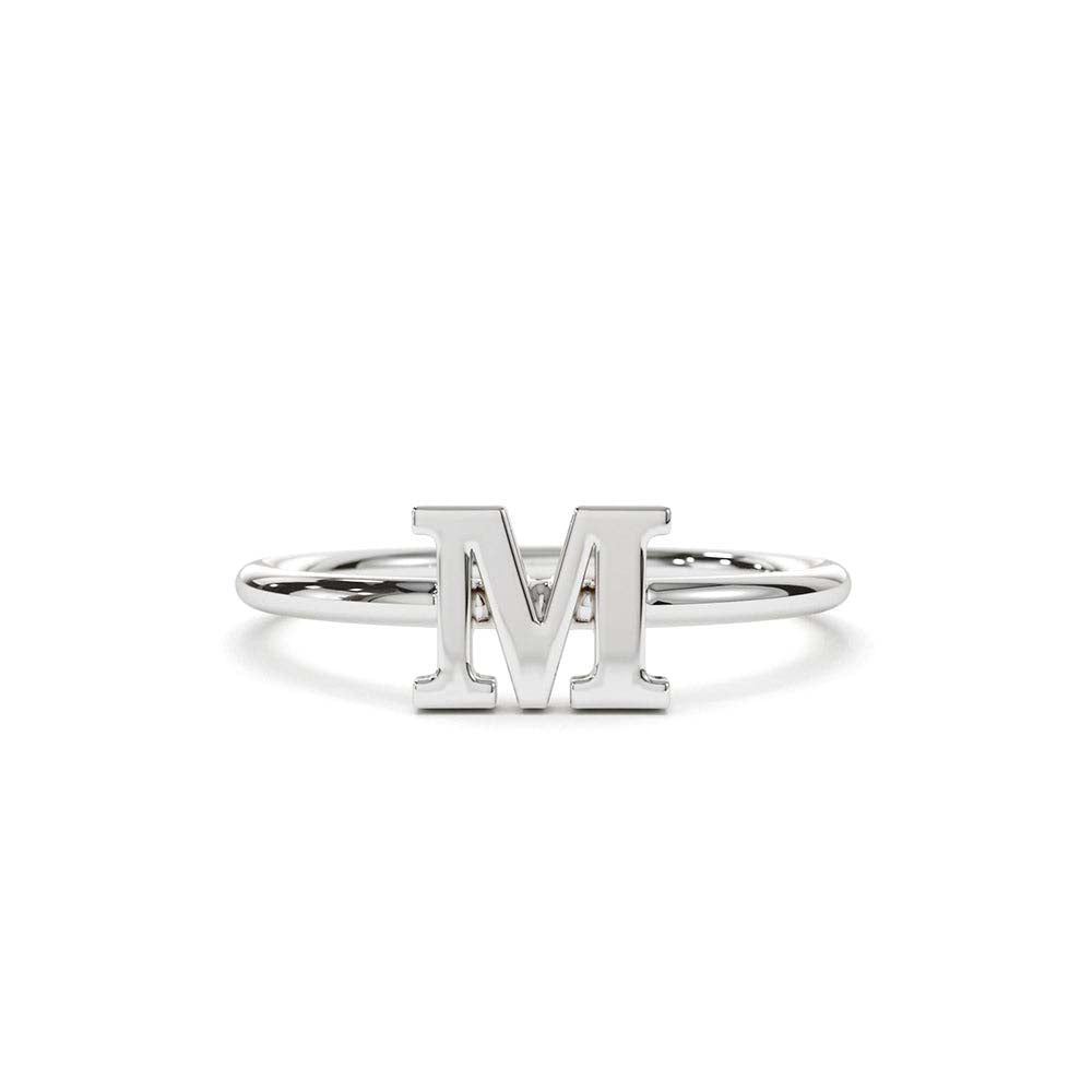 14K Gold Initial Letter Ring - view 3