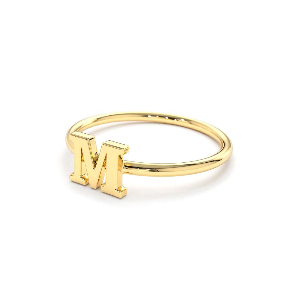 14K Gold Initial Letter Ring - view 4