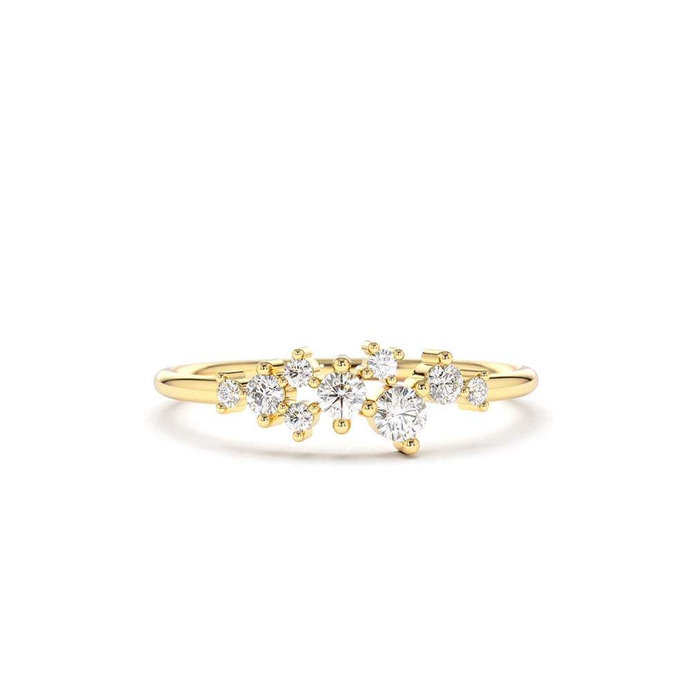 14K Gold Diamond Cluster Ring by Orlina Fine