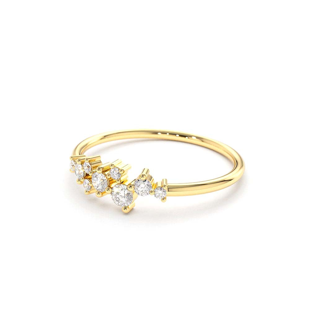 14K Gold Diamond Cluster Ring - view 4