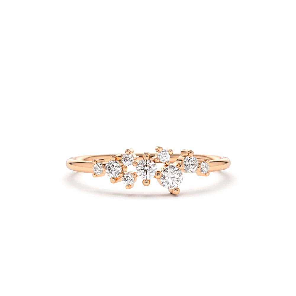 14K Gold Diamond Cluster Ring - view 2