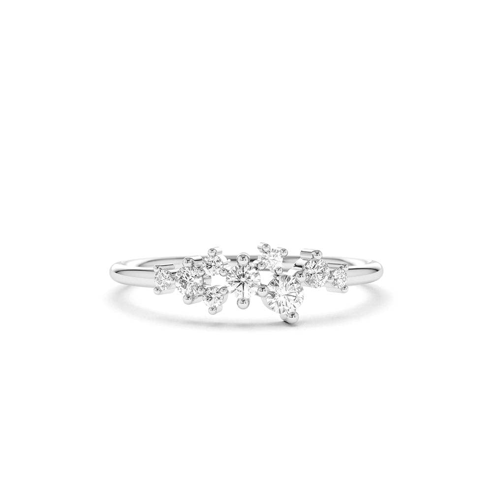 14K Gold Diamond Cluster Ring - view 3